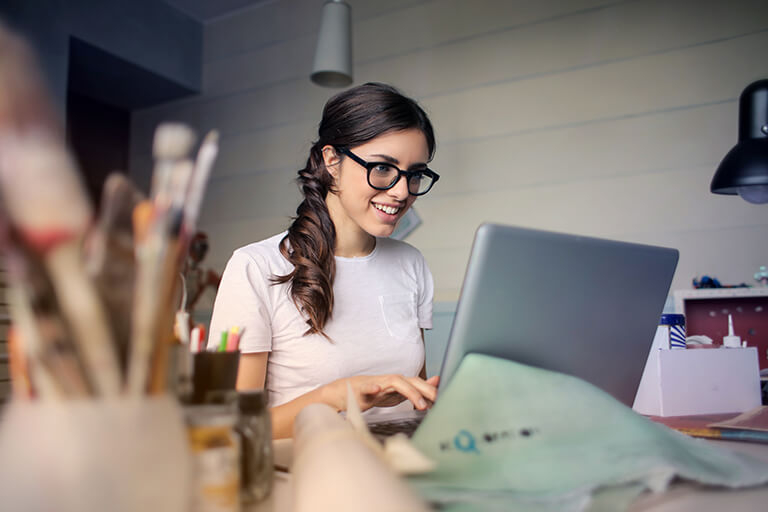 Woman with a laptop